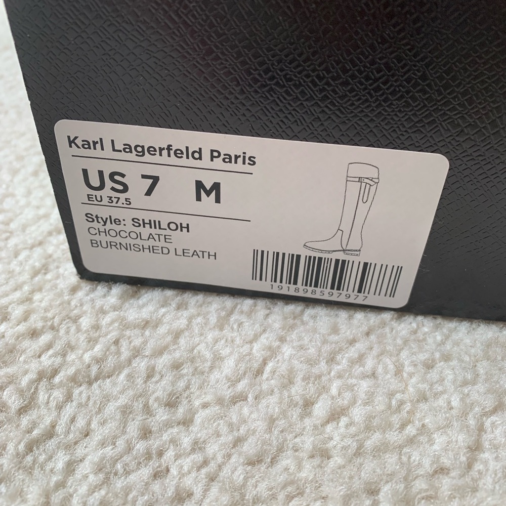 Karl Lagerfeld Chocolate Leather Boots - Picture 4 of 4